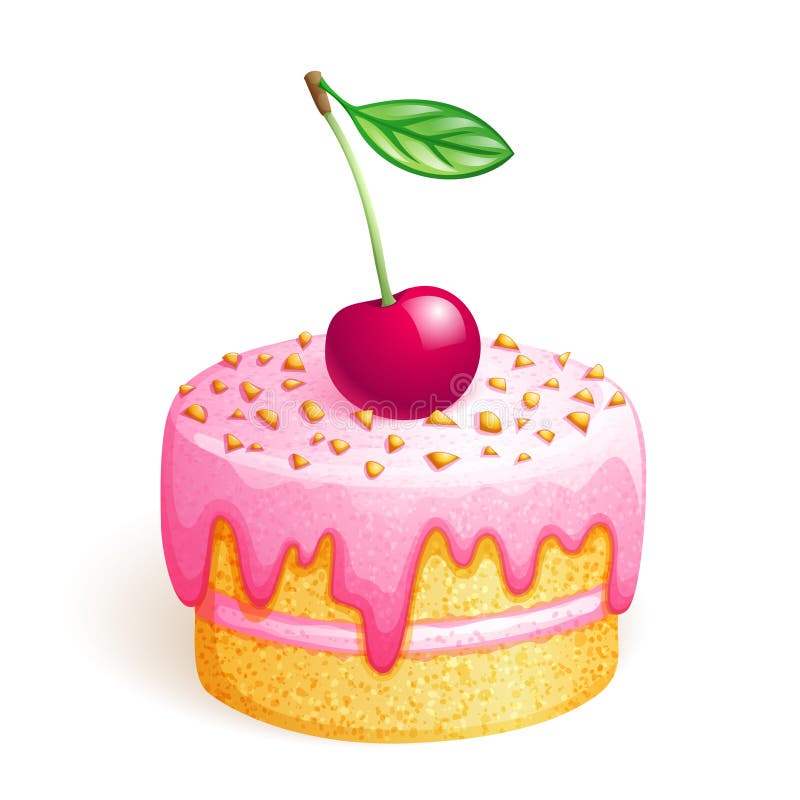 Torta con la ciliegia illustrazione di stock Torta con la ciliegia illustrazione di stock