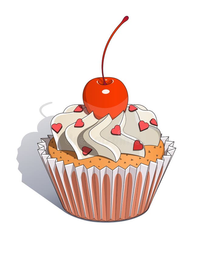 Torta con la ciliegia illustrazione di stock Torta con la ciliegia illustrazione di stock