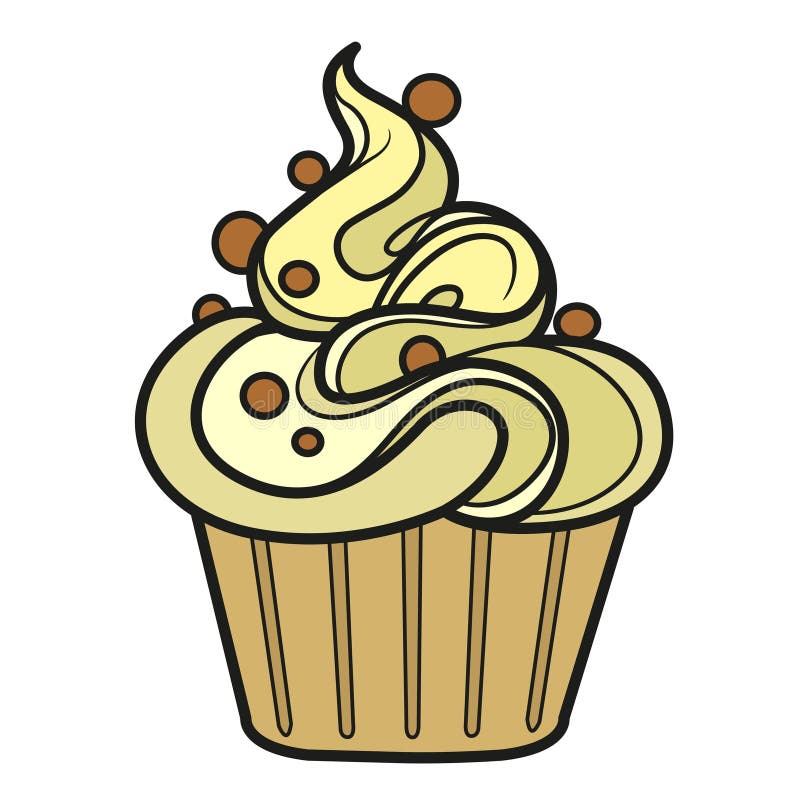 Torta con un sacco di panna montata su un bianco royalty illustrazione gratis
