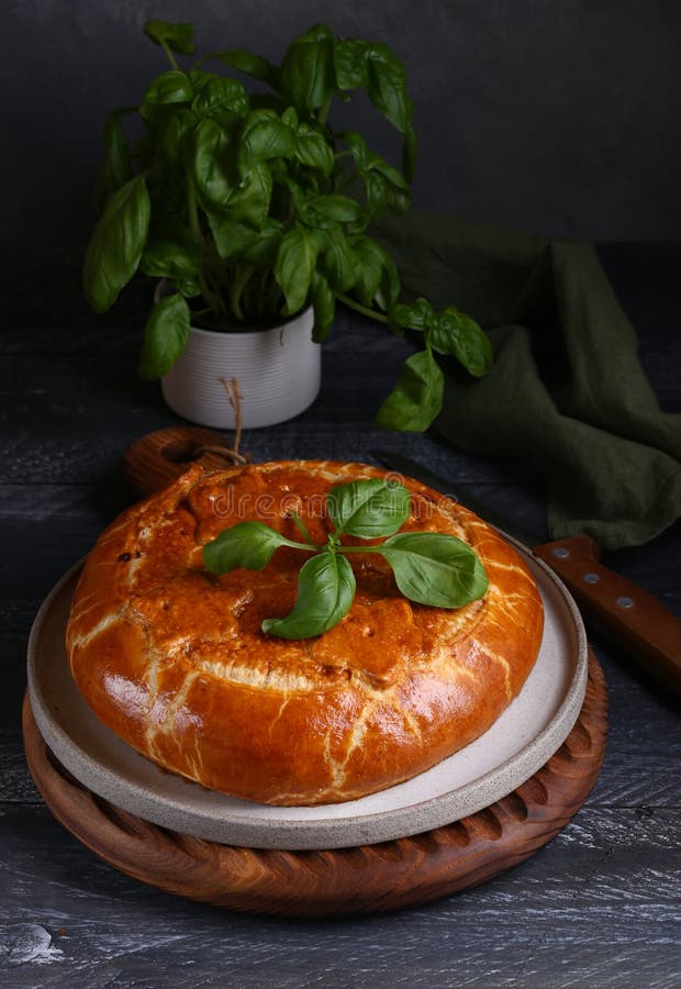 Torta de carne caseira foto de stock