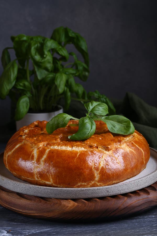 Torta de carne caseira fotografia de stock royalty free