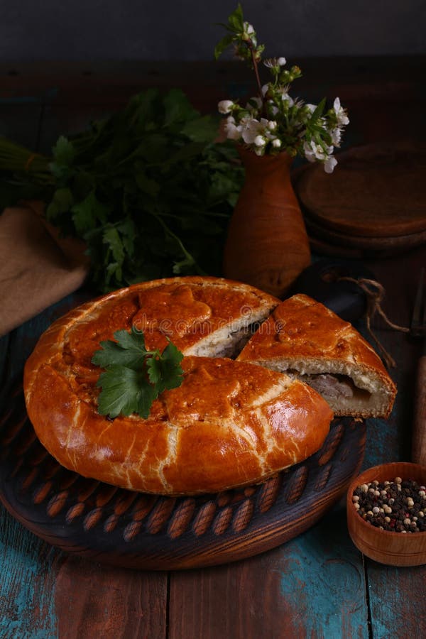 Torta de carne caseira imagem de stock royalty free