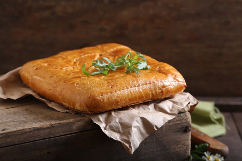 Torta de carne caseiro foto de stock royalty free