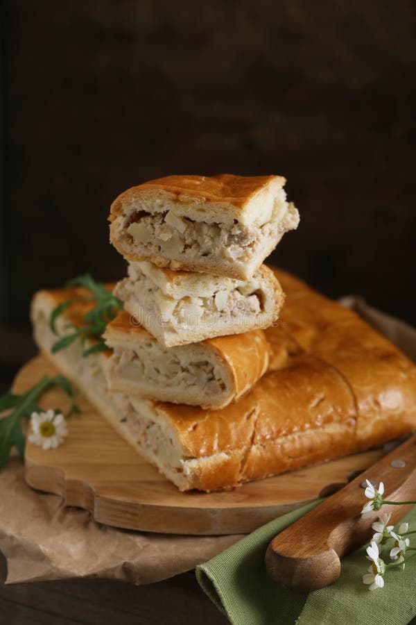 Torta de carne caseiro fotos de stock
