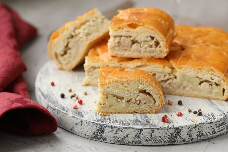Torta de carne caseiro fotografia de stock