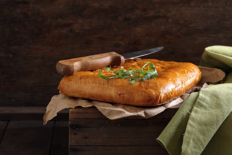 Torta de carne caseiro fotos de stock royalty free