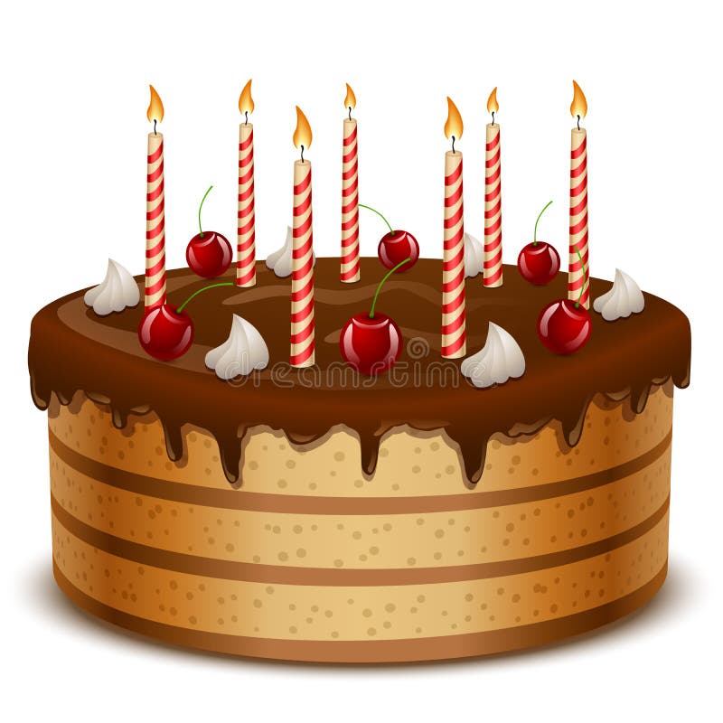 Torta De Cumpleaños Con El Icono De Las Velas Vector Ilustración del Vector  - Ilustración de fondo, caliente: 114071802