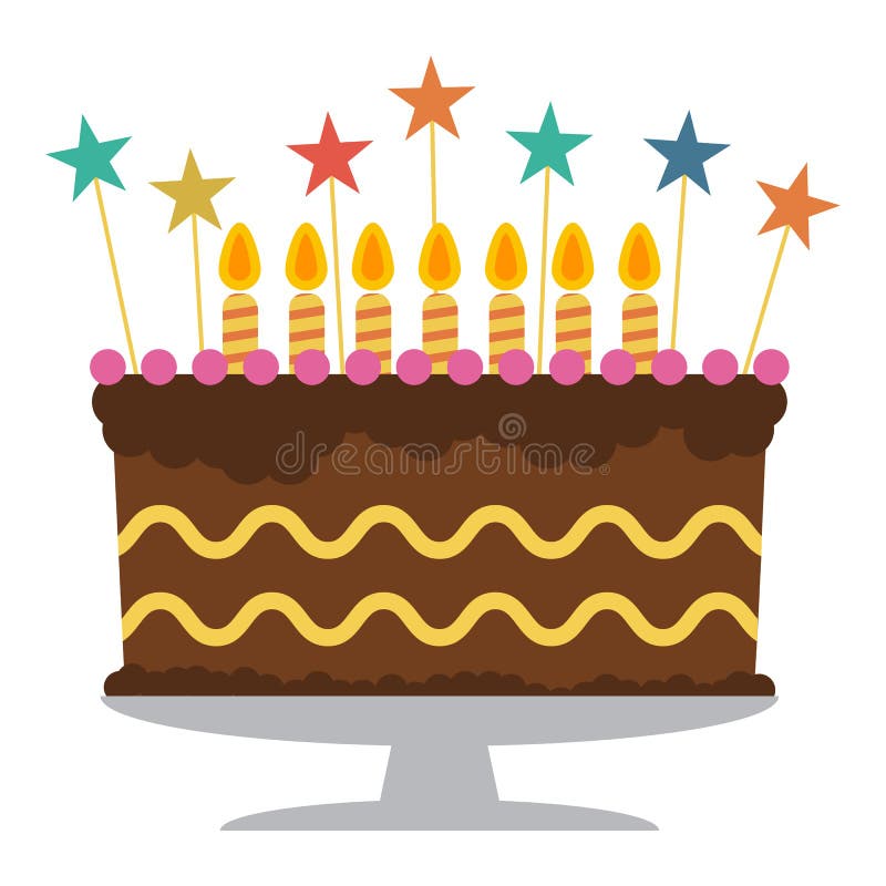 Torta De Cumpleaños Con El Icono De Las Velas Vector Ilustración del Vector  - Ilustración de fondo, caliente: 114071802