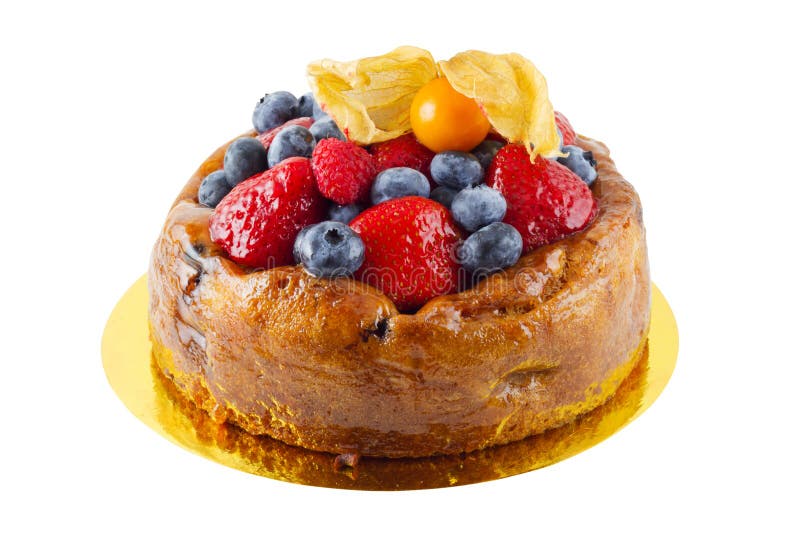 Torta della crema di frutta immagini stock