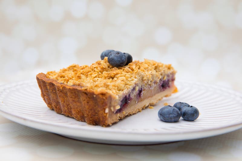 Baklava cheesecake with blueberry toppings. Baklava cheesecake with blueberry toppings