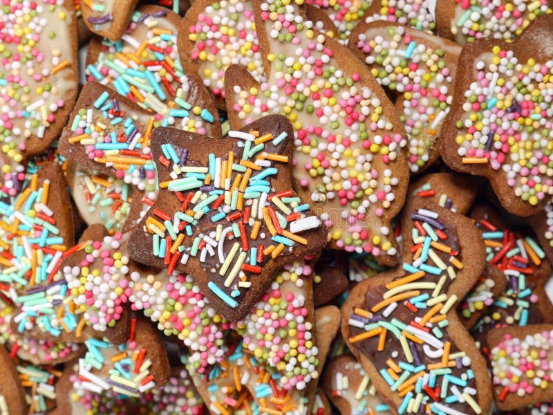 Closeup of different shapes of christmas gingerbread cakes. Closeup of different shapes of christmas gingerbread cakes