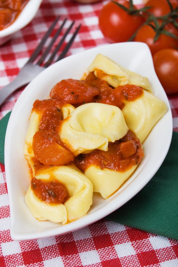 Tortellini Pasta with Tomato Sauce Stock Image Image of vegetarian