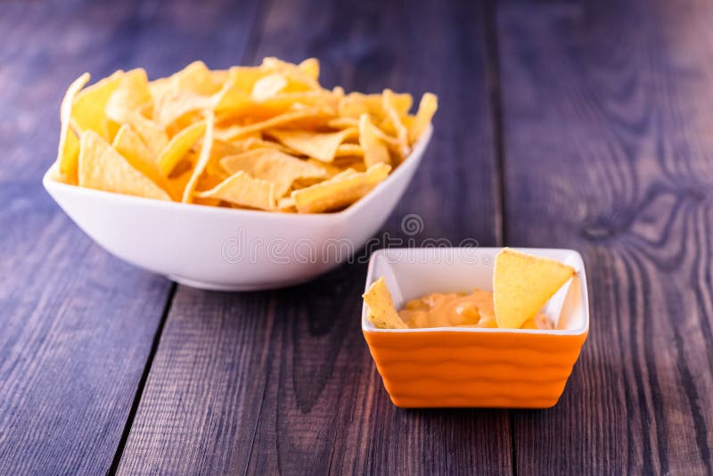 Tortilla chips and dip stock image. Image of food, cheese 83770857