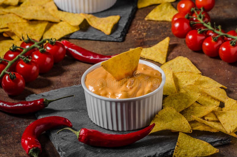 Tortilla Chips with Two Dips Stock Photo Image of fresh, crunchy