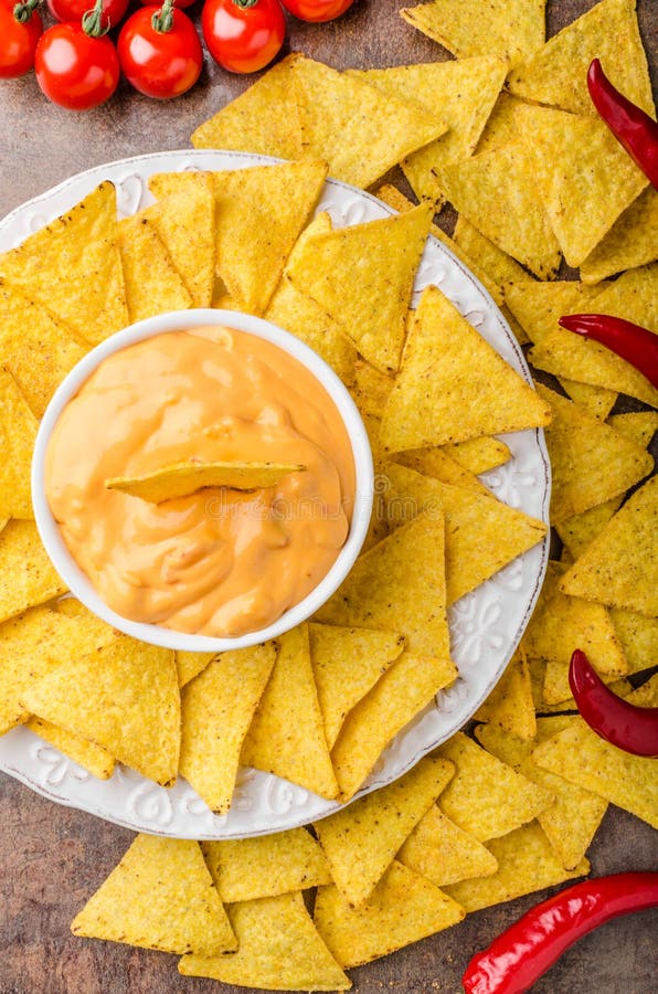 Tortilla Chips with Two Dips Stock Image Image of mexican, crunchy