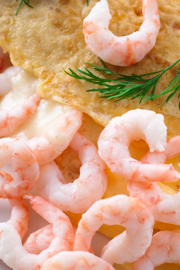 Tortilla De Huevos Del Camarón Foto de archivo Imagen de comida