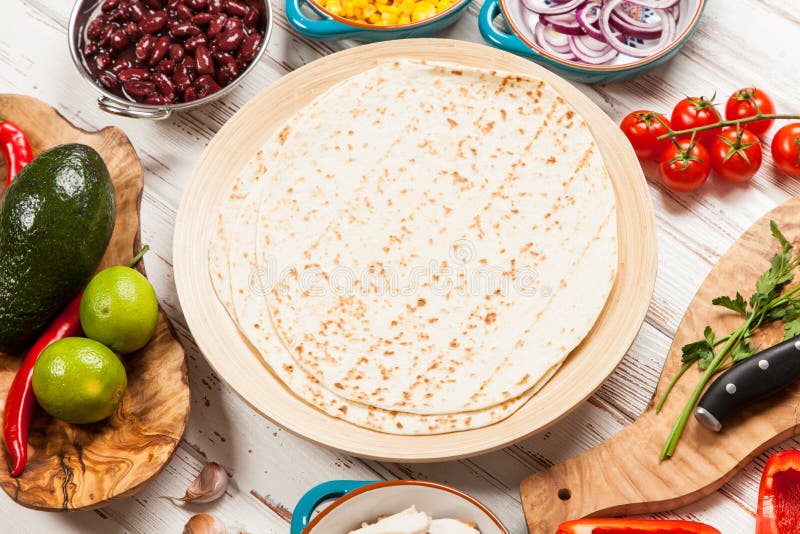 Tortilla with a Mix of Ingredients Stock Image Image of guacamole, food 66774409