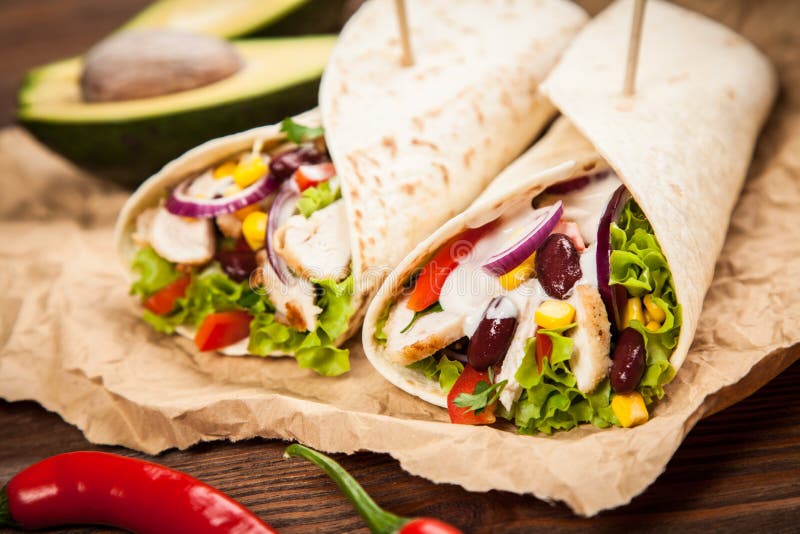 Tortilla with a Mix of Ingredients Stock Photo Image of breaded