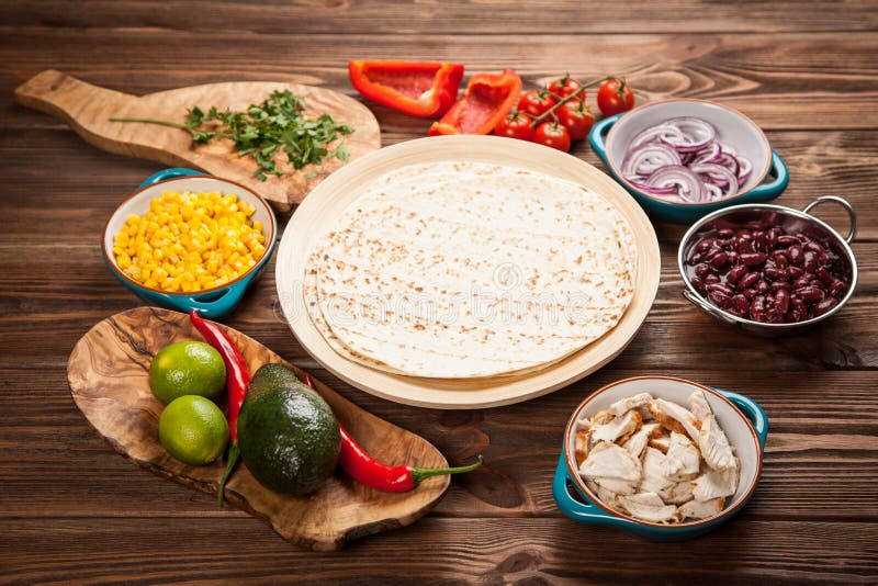 Traditional mexican tortilla with a mix of ingredients. Traditional mexican tortilla with a mix of ingredients