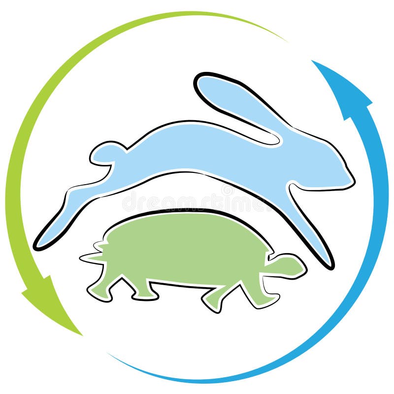 Tortoise Hare Race Cycle vector illustration