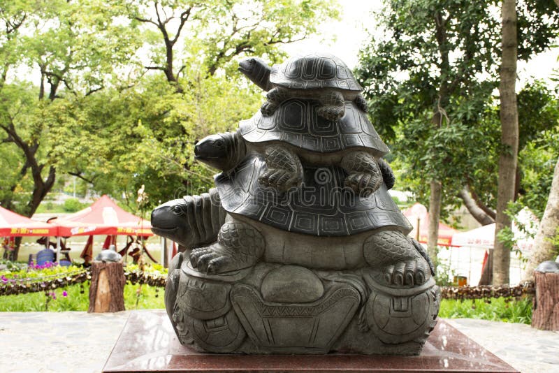 Tortoise Or Turtle Statue In Garden At Zhongshan Park At Shantou