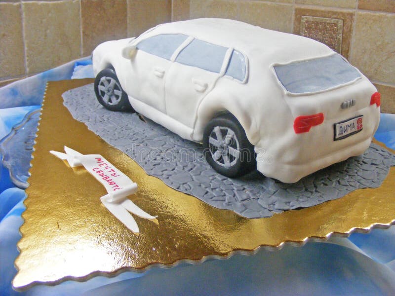Tortowy samochodowy fondant 3D obrazy stock Tortowy samochodowy fondant 3D obrazy stock