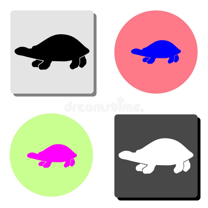 Tortue de mer Icône plate de vecteur illustration stock Tortue de mer Icône plate de vecteur illustration stock