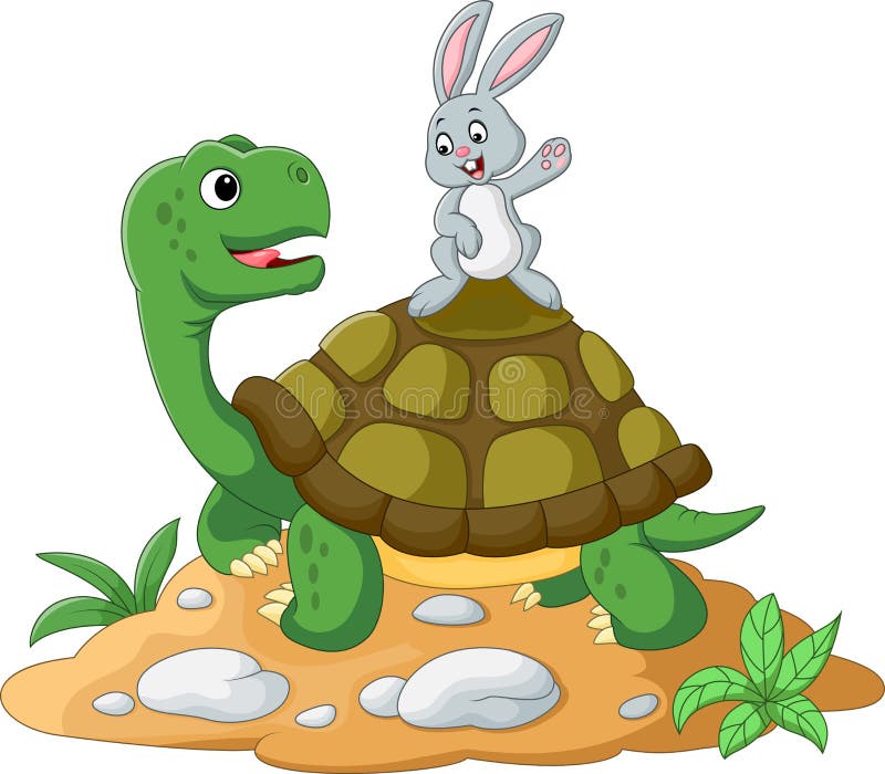 Tortue et lapin de bande dessinée illustration de vecteur Tortue et lapin de bande dessinée illustration de vecteur