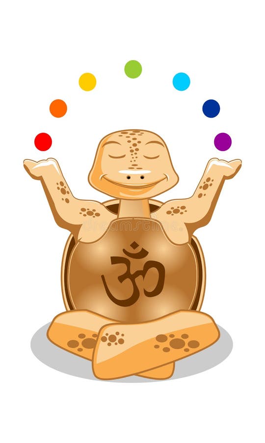 Tortuga de la yoga stock de ilustración. Ilustración de restaurante -  74571631