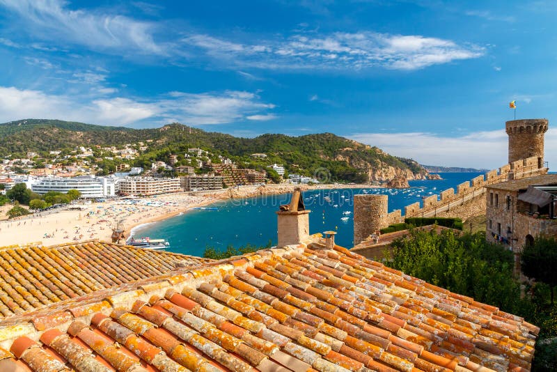 Tossa De Mar. View of the City from Above. Stock Photo - Image of cloud ...