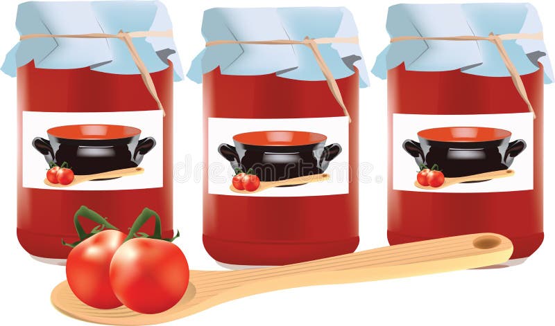 Tot puree gemaakte tomatensaus stock illustratie Tot puree gemaakte tomatensaus stock illustratie