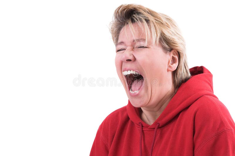 Woman screaming from the top of her lungs very frustrated. Woman screaming from the top of her lungs very frustrated