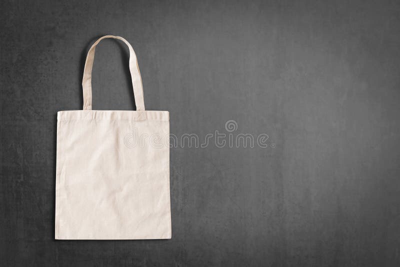 Blank Tote Canvas Bag Mockup Light Grey Background High Resolution