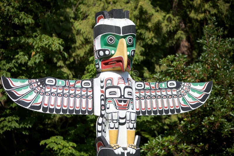 First Nations Carving Totem Pole Stock Image - Image of tourism ...