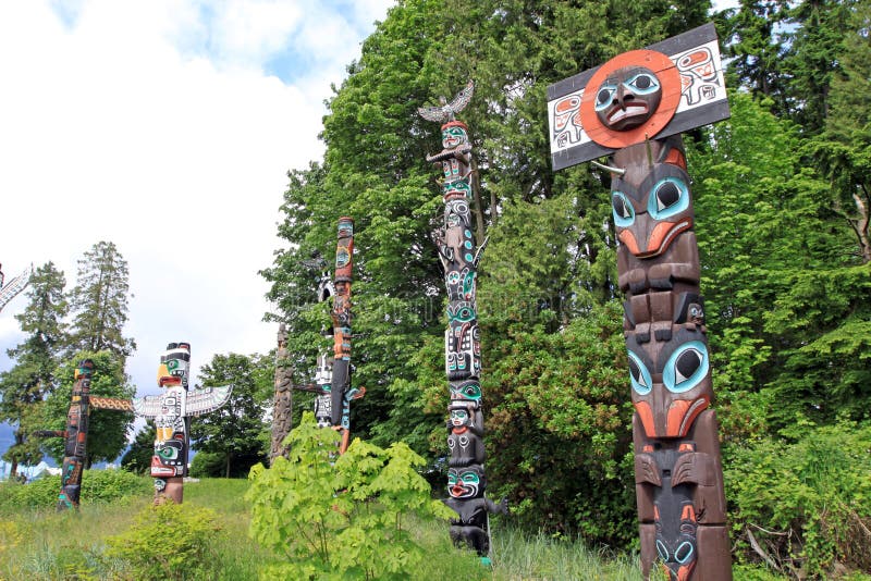 House Posts Totem Poles stock photo. Image of symbols 21325590
