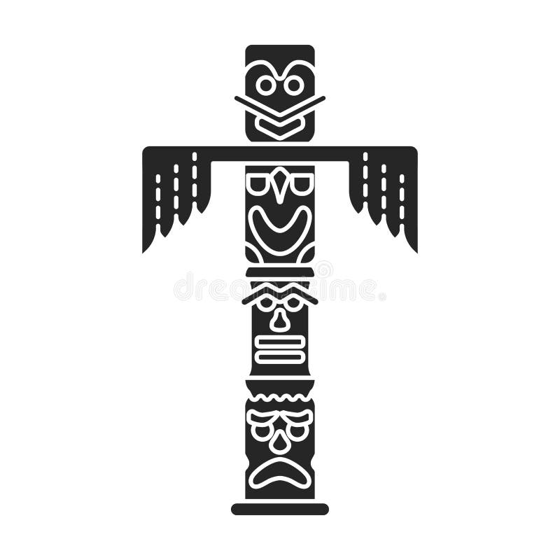 Totem Vector Icon.Black Vector Icon Isolated on White Background Totem ...