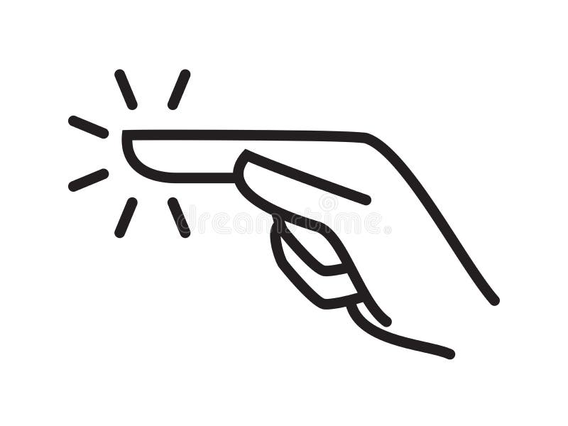 Touch hand finger vector icon. Screen choose click, push tap, touch pointer sign stock illustration