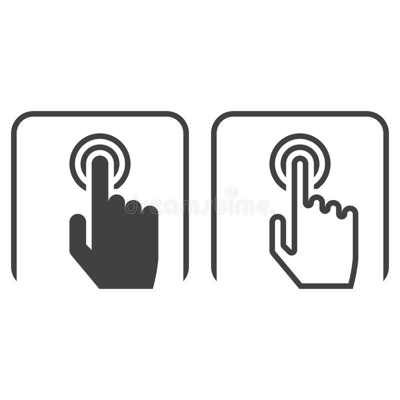 Touch Screen Linie Ikone, Entwurf und Körper vector das Zeichen, linear lizenzfreie abbildung Touch Screen Linie Ikone, Entwurf und Körper vector das Zeichen, linear lizenzfreie abbildung