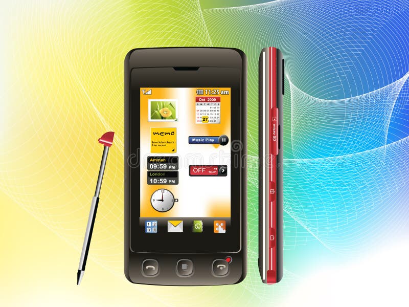 Touch screen mobile stock vector. Illustration of calendar 11482237