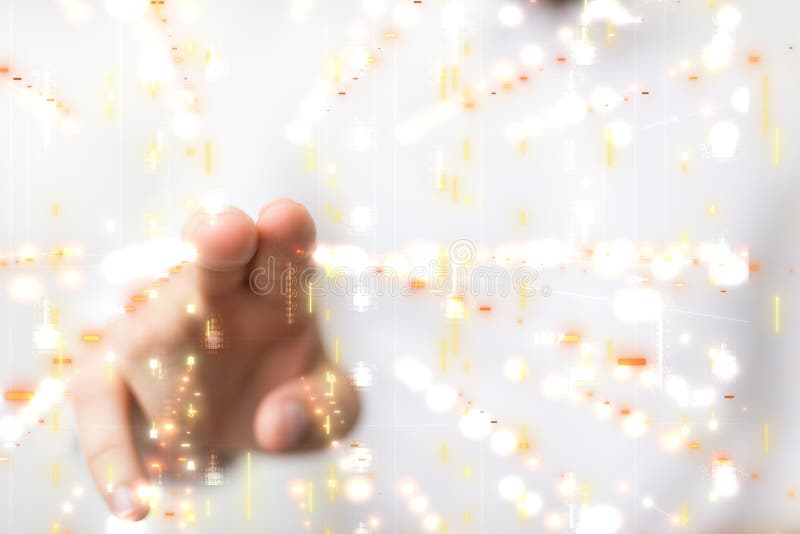 A Touch screen technology. Future modern touch screen technology royalty free stock photos