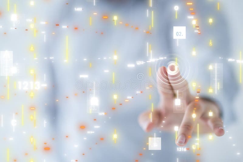 A Touch screen technology. Future modern touch screen technology stock photography