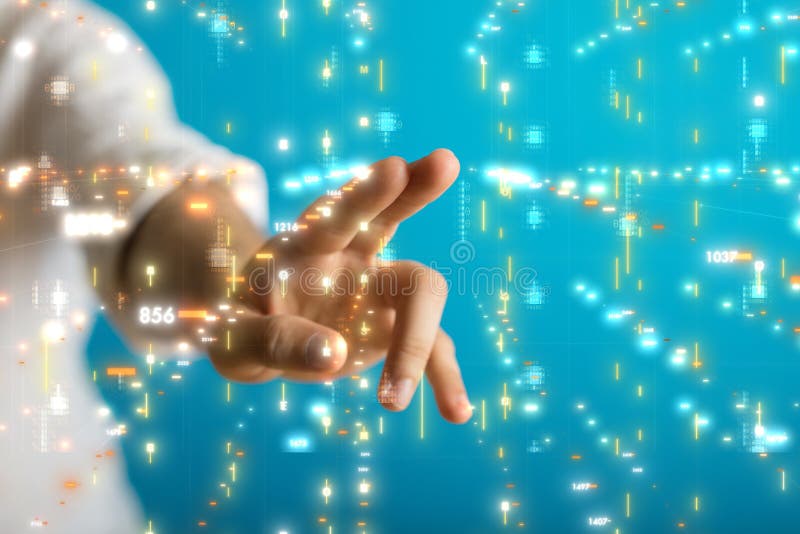A Touch screen technology. Future modern touch screen technology stock image