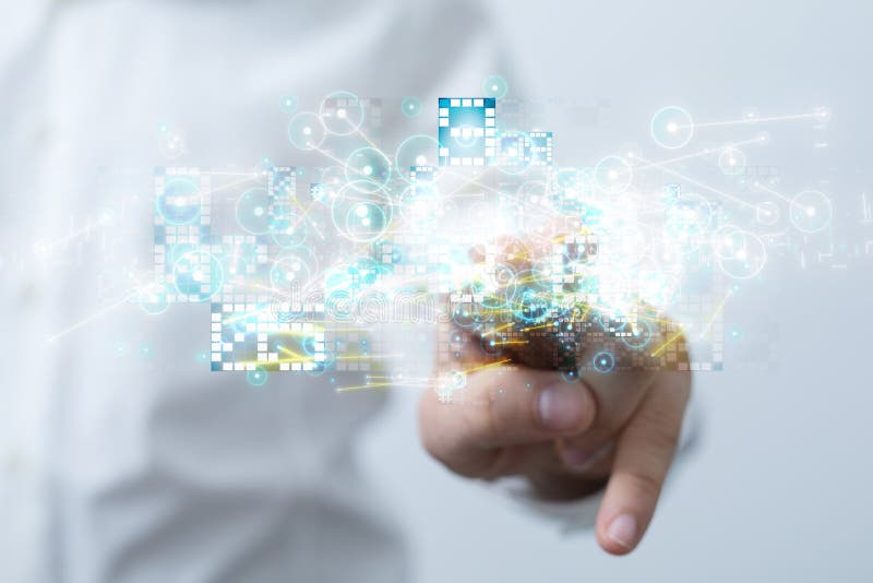 A Touch screen technology. Future modern touch screen technology royalty free stock photo