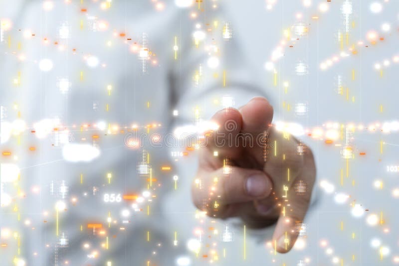 A Touch screen technology. Future modern touch screen technology stock image