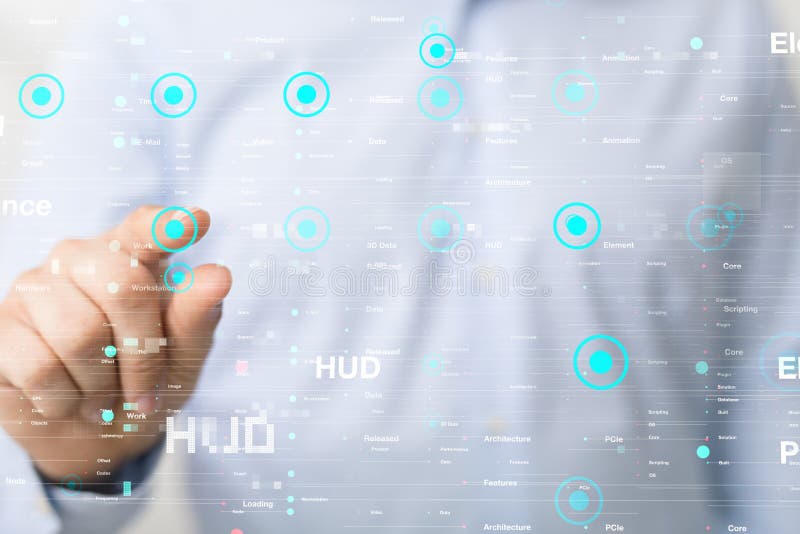 A Touch screen technology. Future modern touch screen technology royalty free stock image