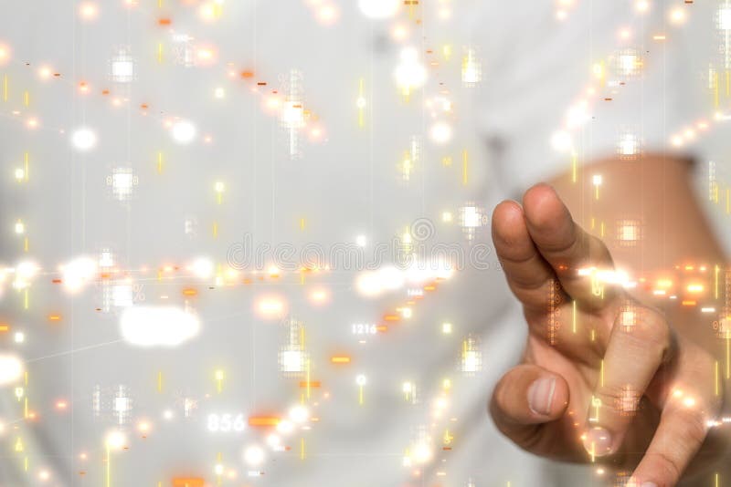 A Touch screen technology. Future modern touch screen technology stock image