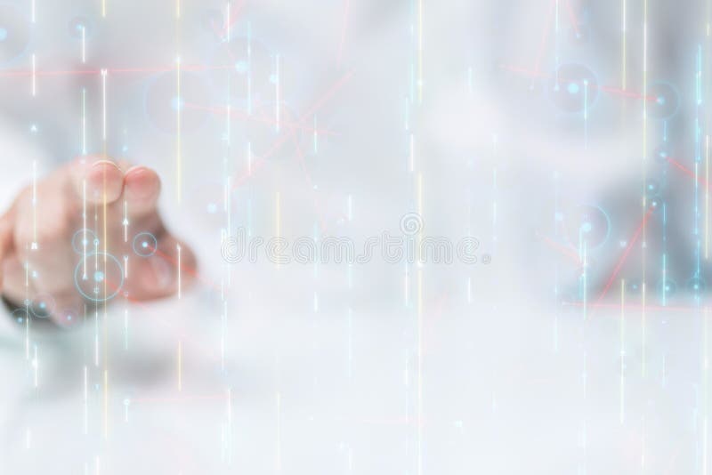 A Touch screen technology. Future modern touch screen technology stock image