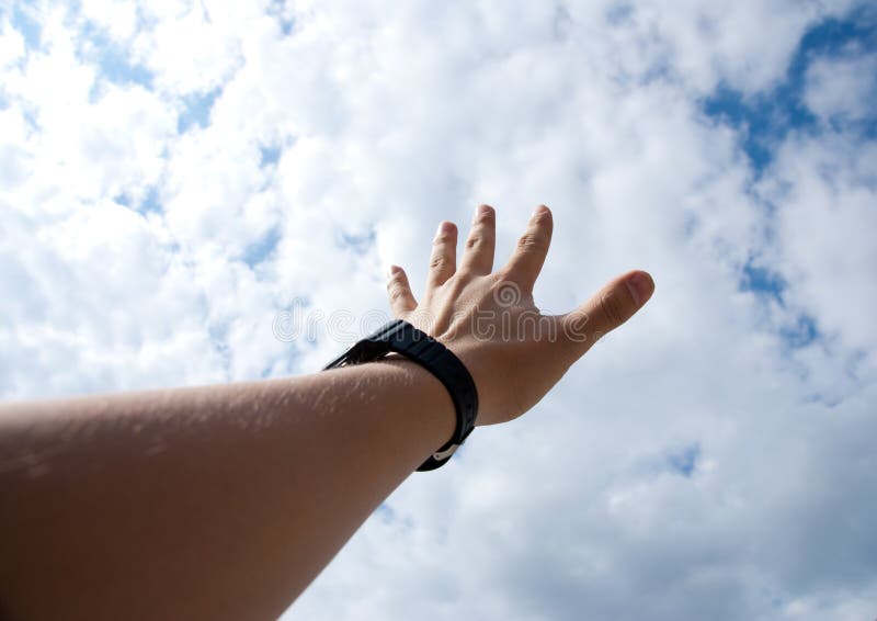 Hand an the sky stock photo. Image of shadows, light, isolated 4646782