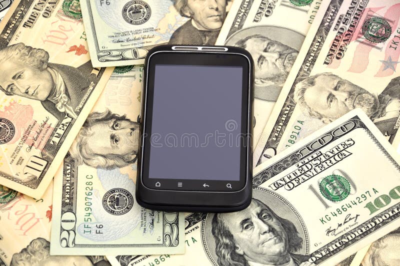 Five Hundred Dollars and Mobile Phone Stock Photo Image of finances