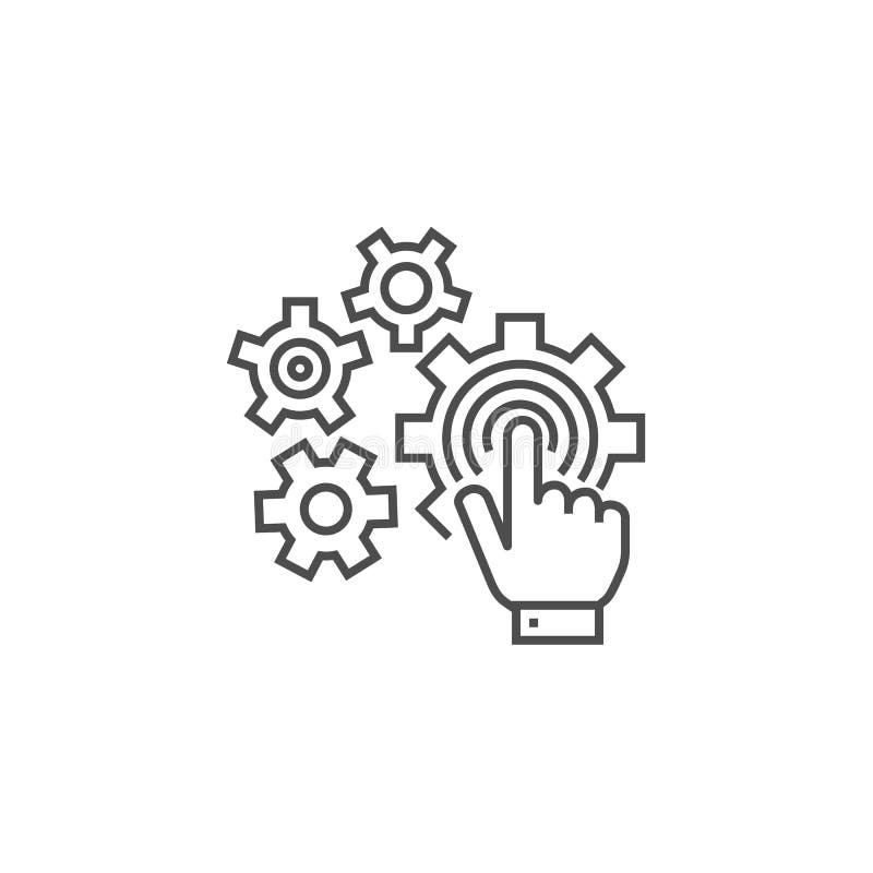 Touchscreen Optimization Line Icon royalty free illustration